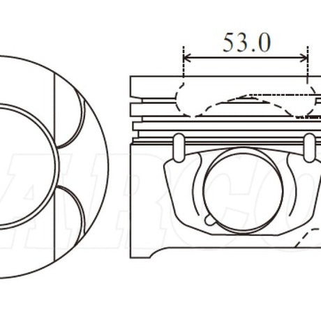 Piston & Pin Set TOYOTA 1KD-FTE 4DP2016-1.00 - Nason