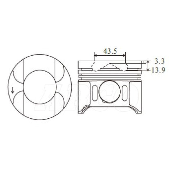 Piston & Pin Set MERCEDES BENZ OM611 4DP2027-STD - NASON