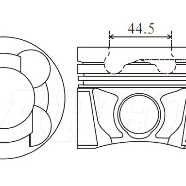 Piston & Pin Set NISSAN YD25DDTI 44.5MM BOWL 4DP2029-STD - NASON