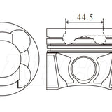 Piston & Pin Set NISSAN YD25DDTI 44.5MM BOWL 4DP2029-1.00 - Nason
