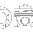 Piston & Pin Set NISSAN YD25DDTI 47.4MM BOWL 4DP2030-0.50 - NASON