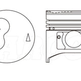 Piston & Pin Set MITSUBISHI 4D56TI SOHC 8V 4DP2035-0.50 - Nason
