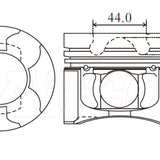 Piston & Pin Set MITSUBISHI 4D56TI DOHC 16V 4DP2036-0.50 - Nason