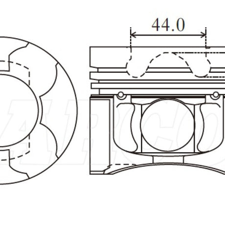 Piston & Pin Set MITSUBISHI 4D56TI DOHC 16V 4DP2036-0.50 - Nason