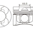 Piston & Pin Set MITSUBISHI 4D56TI DOHC 16V 4DP2036-1.00 - NASON
