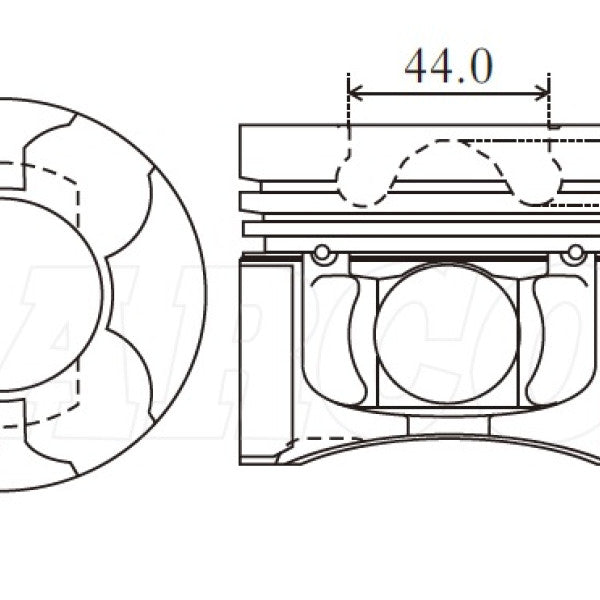 Piston & Pin Set MITSUBISHI 4D56TI DOHC 16V 4DP2036-1.00 - NASON