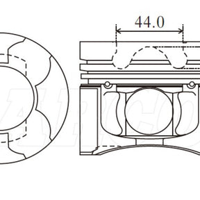 Piston & Pin Set MITSUBISHI 4D56TI DOHC 16V 4DP2036-1.00 - NASON