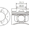 Piston & Pin Set MITSUBISHI 4D56TI DOHC 16V 4DP2037-0.50 - NASON