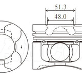 Piston & Pin Set MITSUBISHI 4D56TI DOHC 16V 4DP2037-1.00 - Nason