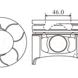 Piston & Pin Set MITSUBISHI 4M41T COMMON RAIL 4DP2041-0.50 - Nason