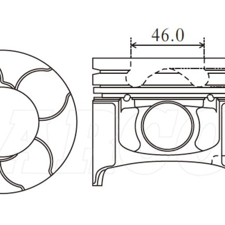 Piston & Pin Set MITSUBISHI 4M41T COMMON RAIL 4DP2041-1.00 - Nason