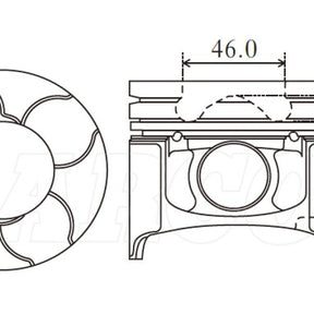 Piston & Pin Set MITSUBISHI 4M41T COMMON RAIL 4DP2041-STD - NASON