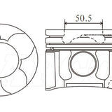 Piston & Pin Set MITSUBISHI 4M41T COMMON RAIL 4DP2042-0.50 - Nason