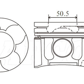 Piston & Pin Set MITSUBISHI 4M41T COMMON RAIL 4DP2042-1.00 - NASON