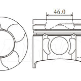 Piston & Pin Set MITSUBISHI 4M42T 4DP2043-0.50 - Nason