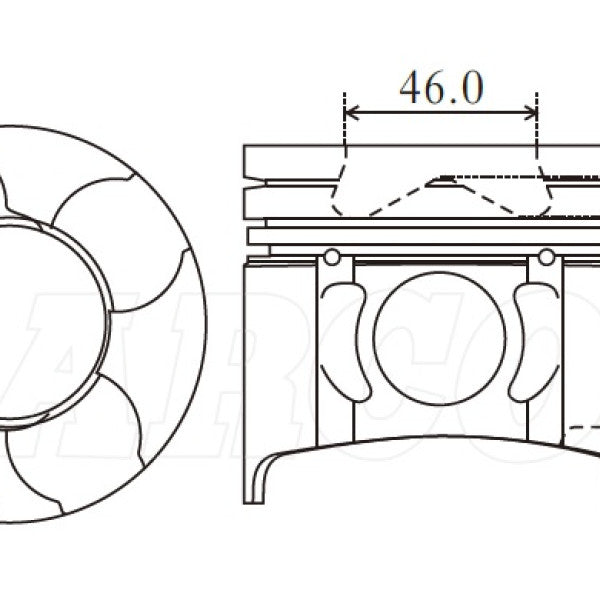 Piston & Pin Set MITSUBISHI 4M42T 4DP2043-STD - NASON