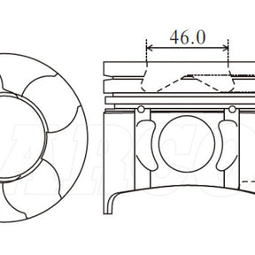 Piston & Pin Set MITSUBISHI 4M42T 4DP2043-1.00 - NASON