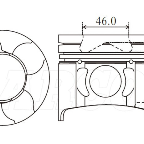 Piston & Pin Set MITSUBISHI 4M42T 4DP2043-1.00 - Nason