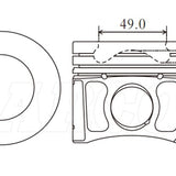 Piston & Pin Set FORD 2.2L TRANSIT P4AT RANGER 4DP2044-0.50 - Nason