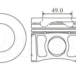 Piston & Pin Set FORD 2.2L TRANSIT P4AT RANGER 4DP2044-0.50 - NASON
