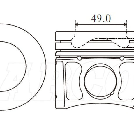 Piston & Pin Set FORD 2.2L TRANSIT P4AT RANGER 4DP2044-0.50 - Nason