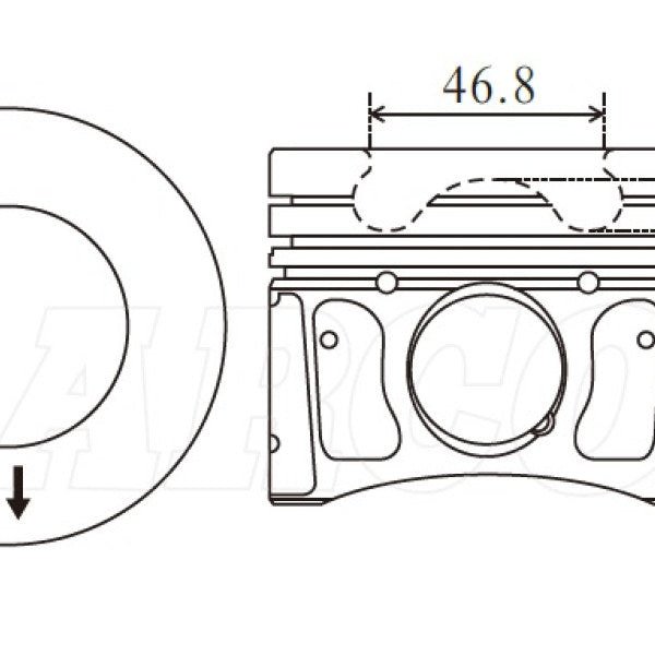 Piston & Pin Set FORD 2.2L TRANSIT 4DP2045-0.50 - NASON