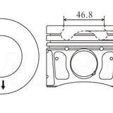 Piston & Pin Set FORD 2.2L TRANSIT 4DP2045-0.50 - Nason