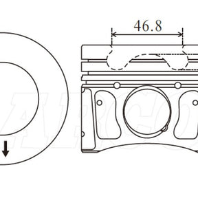 Piston & Pin Set FORD 2.2L TRANSIT 4DP2045-0.50 - NASON