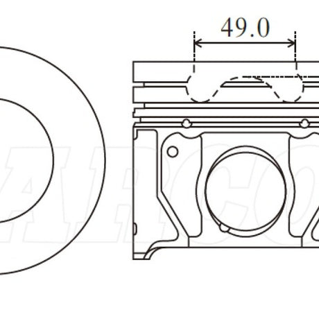 Piston & Pin Set FORD 2.4L TRANSIT 4DP2049-STD - Nason