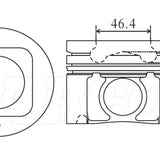 Piston & Pin Set NISSAN ZD30DDTI 4DP2050-STD - Nason
