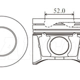 Piston & Pin Set MAZDA WE DOHC 16V 4DP2052-1.00 - Nason