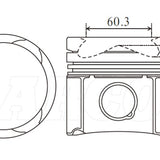 Piston & Pin Set TOYOTA 1GDFTV 4DP2065-0.50 - Nason