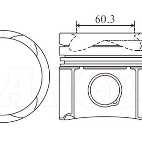Piston & Pin Set TOYOTA 1GDFTV 4DP2065-STD - NASON