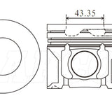 Piston & Pin Set MAZDA RF SOHC 16V 4DP2068-0.50 - Nason