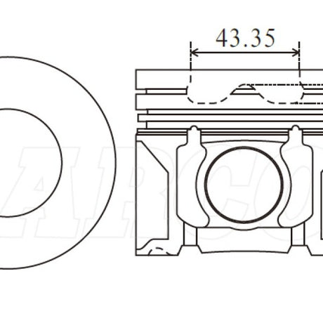 Piston & Pin Set MAZDA RF SOHC 16V 4DP2068-0.50 - Nason
