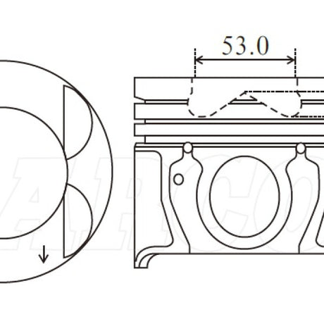 Piston & Pin Set HYUNDAI KIA J3 COMMON RAIL 4DP2069-0.50 - Nason