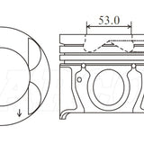 Piston & Pin Set HYUNDAI KIA J3 COMMON RAIL 4DP2069-STD - Nason