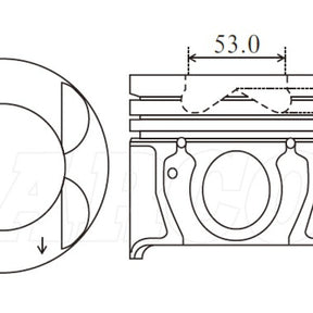 Piston & Pin Set HYUNDAI KIA J3 COMMON RAIL 4DP2069-STD - NASON