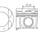 Piston & Pin Set HYUNDAI KIA J3 TURBO INTERCOOL 4DP2070-STD - Nason