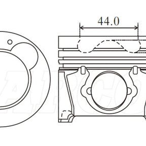 Piston & Pin Set HYUNDAI D4FB 4DP2072-0.50 - NASON