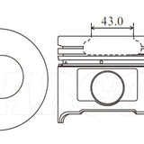 Piston & Pin Set TOYOTA 14B 4DP2074-0.50 - Nason