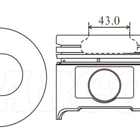 Piston & Pin Set TOYOTA 14B 4DP2074-0.50 - NASON
