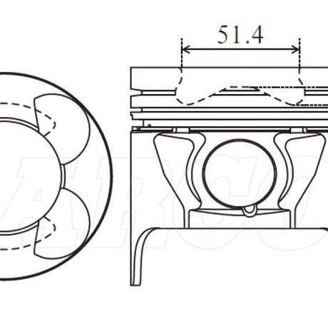 Piston & Pin Set ISUZU 4JX1 DTI 4DP2079-0.50 - Nason
