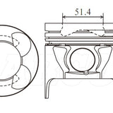 Piston & Pin Set ISUZU 4JX1 DTI 4DP2079-STD - Nason