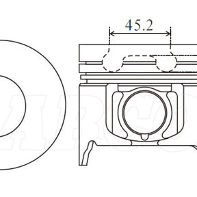 Piston & Pin Set ISUZU 4JH1T 4DP2082-STD - NASON