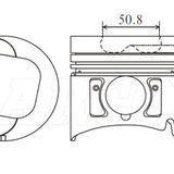 Piston & Pin Set ISUZU 4JB1T EARLY 4DP2083-STD - Nason