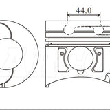 Piston & Pin Set ISUZU 4JB1T LATE 4DP2084-STD - Nason