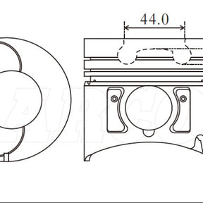 Piston & Pin Set ISUZU 4JB1T LATE 4DP2084-STD - NASON