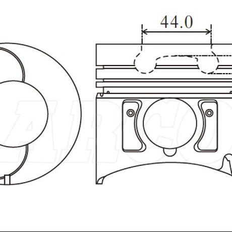 Piston & Pin Set ISUZU 4JB1T LATE 4DP2084-STD - Nason
