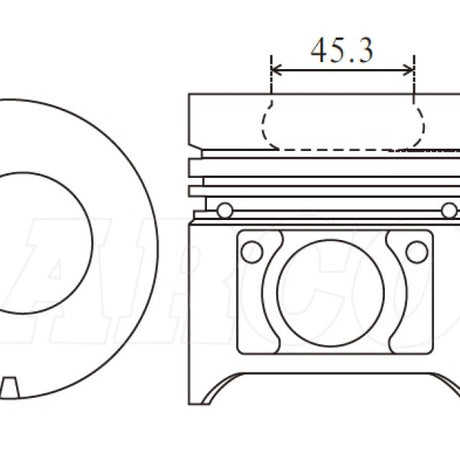 Piston & Pin Set TOYOTA 11B 34MM PIN 4DP2087-STD - Nason